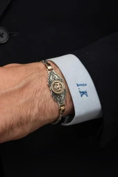 Selçuklu Devleti Armalı Kral Zincir 925 Gümüş Erkek Bileklik - 5