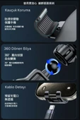 Araç Tutucu Hava Çıkış Kancalı Ayarlanabilir Kauçuk Korumalı Sarsılmaz Telefon Tutucu Braket C243 thumbnail 5