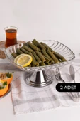 2'li Gümüş Ayaklı Kare Cam Sunumluk, Sarma, Dolma, Salata, Meyve, ve Pasta Stantı, Çeyizlik - 1