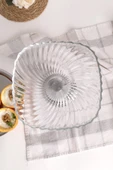2'li Gümüş Ayaklı Kare Cam Sunumluk, Sarma, Dolma, Salata, Meyve, ve Pasta Stantı, Çeyizlik - 4
