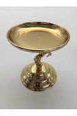 3'lü Atlı Gold Lokumluk, Çay ve Kahve Yanı Sunumluk, Metal Şekerlik, Makaronluk - 5