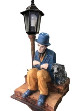 Yalnız Adam ve Köpeği Biblo Aydınlatma - Yalnızlık Senfonisi 75 cm - 1