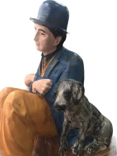 Yalnız Adam ve Köpeği Biblo Aydınlatma - Yalnızlık Senfonisi 75 cm - 3