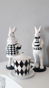 Easter Paskalya Tavşan Çift Biblo Dekorasyon - 2