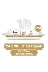 Pure Baby Organik Pamuklu Islak Havlu 24 ad 90  lı (2160 Yaprak) thumbnail 1