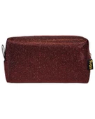 Yuga Makyaj Çantası Simli Desenli Bordo - 1