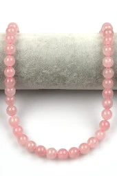 Madagaskar Pembe Kuvars Doğal Taş Dizi 10 mm Küre Kesim thumbnail 2