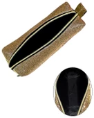 Yuga Makyaj Çantası Simli Hologramlı Koyu Sarı - 3