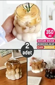 Isıya Dayanıklı Borosilikat Bubble Bardak Dekoratif Sunum  Kahve Kokteyl Bardağı 350 ML - 2