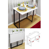 YüceerHome Katlanabilir Mutfak Masası Balkon Masası Çok Amaçlı Taşınabilir Ayakta Durabilen Katlanır Masa - 1