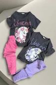 Unicorn Desenli Pembe Renk Taytlı Takım - 4