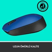 Logitech M171 USB Alıcılı Kablosuz Kompakt Mouse - Mavi - 5