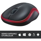 Logitech M185 USB Alıcılı Kompakt Kablosuz Mouse - Kırmızı thumbnail 5