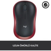 Logitech M185 USB Alıcılı Kompakt Kablosuz Mouse - Kırmızı thumbnail 7