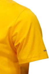 Erkek Bisiklet Yaka Standart Fit Göğüs Baskılı Sarı T-Shirt thumbnail 3