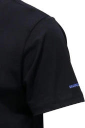 Erkek Bisiklet Yaka Standart Fit Göğüs Baskılı Siyah T-Shirt - 3