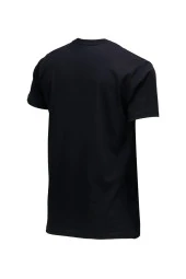 Erkek Bisiklet Yaka Standart Fit Göğüs Baskılı Siyah T-Shirt - 4