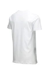 Erkek Bisiklet Yaka Standart Fit Göğüs Baskılı Beyaz T-Shirt thumbnail 4