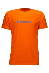 Erkek Bisiklet Yaka Standart Fit Shinzone Göğüs Baskılı Turuncu T-Shirt - 1