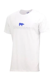 Erkek Bisiklet Yaka Standart Fit Kabartma Göğüs Baskılı Beyaz T-Shirt - 1