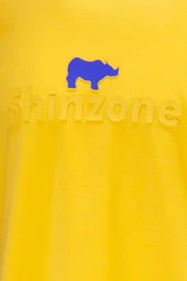 Erkek Bisiklet Yaka Standart Fit Kabartma Göğüs Baskılı Sarı T-Shirt - 2