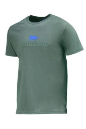 Erkek Bisiklet Yaka Standart Fit Kabartma Göğüs Baskılı Haki T-Shirt - 1