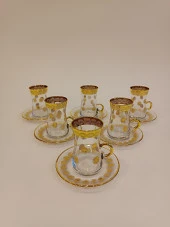 Exclusive Gold Çay Lüks Seti 18 Parça Papara Kulplu Ve Mırra - 5