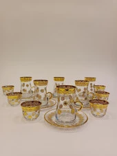 Exclusive Gold Çay Lüks Seti 18 Parça Papara Kulplu Ve Mırra - 7