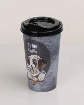 Kahve Bardağı - Kapaklı Desenli 650ML - 3