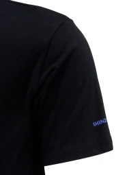 Erkek Bisiklet Yaka Standart Fit Bot Göğüs Baskılı Siyah T-Shirt - 3