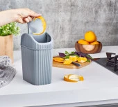Döner Kapaklı Mini Çöp Kovası 2.5 LT - GRİ - 2
