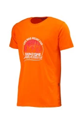 Erkek Bisiklet Yaka Standart Göğüs Baskılı Turuncu T-Shirt thumbnail 1