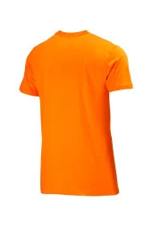 Erkek Bisiklet Yaka Standart Göğüs Baskılı Turuncu T-Shirt thumbnail 4