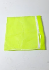 Sarı- Fermuarlı - Hassas Çamaşır Terlik  Ayakkabı Yıkama Filesi Büyük Boy thumbnail 5