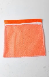 Turuncu - Fermuarlı - Hassas Çamaşır Terlik  Ayakkabı Yıkama Filesi Büyük Boy thumbnail 3