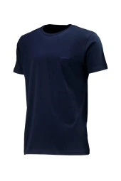 Erkek Bisiklet Yaka Standart Fit Lacivert T-Shirt - 1