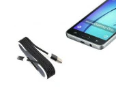 Android Örgü Şeklinde Renkli Çelik Şarj Data Kablosu - Siyah - 1