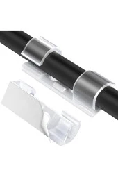 Kablo Sabitleyici Klipsler 20 Adet Kablo Düzenleyici Duvar Fayans Cam Kablo Tutucu Yapışkanlı Klips thumbnail 2