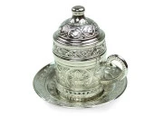 Osmanlı Motifli Kahve Fincanı - Gümüş - 2