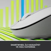 Logitech Signature M650 Küçük ve Orta Boy Sağ El Için Sessiz Kablosuz Mouse - Beyaz - 2