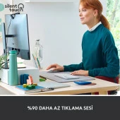 Logitech Signature M650 Küçük ve Orta Boy Sağ El Için Sessiz Kablosuz Mouse - Beyaz - 3