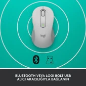 Logitech Signature M650 Küçük ve Orta Boy Sağ El Için Sessiz Kablosuz Mouse - Beyaz - 5