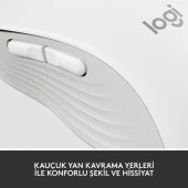 Logitech Signature M650 Küçük ve Orta Boy Sağ El Için Sessiz Kablosuz Mouse - Beyaz - 7