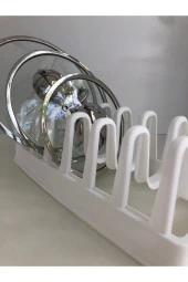 6 Bölmeli Tencere Kapak Rafı - Tencere Kapak Organizeri thumbnail 3