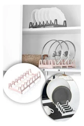 Tencere Kapağı Organizeri - 6 Bölmeli Tencere Kapak Rafı thumbnail 1