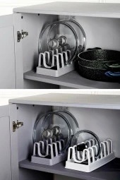 Tencere Kapağı Organizeri - 6 Bölmeli Tencere Kapak Rafı thumbnail 2