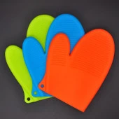 Fırın Eldiveni Silikon Kaymaz Su Geçirmez Yanmaz Silikon Eldiven - Dev Boy thumbnail 3