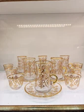 Gold Exclusive Lüks Çay Seti 18 Parça Bag Kulplu Ve Mırra - 3