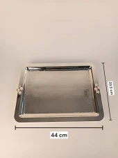 Çay Tepsisi Beyaz Doğal Taş Düğme Model - 1