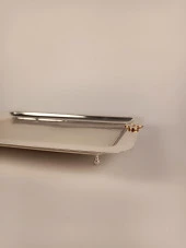 Çay Tepsisi Beyaz Doğal Taş Düğme Model - 5